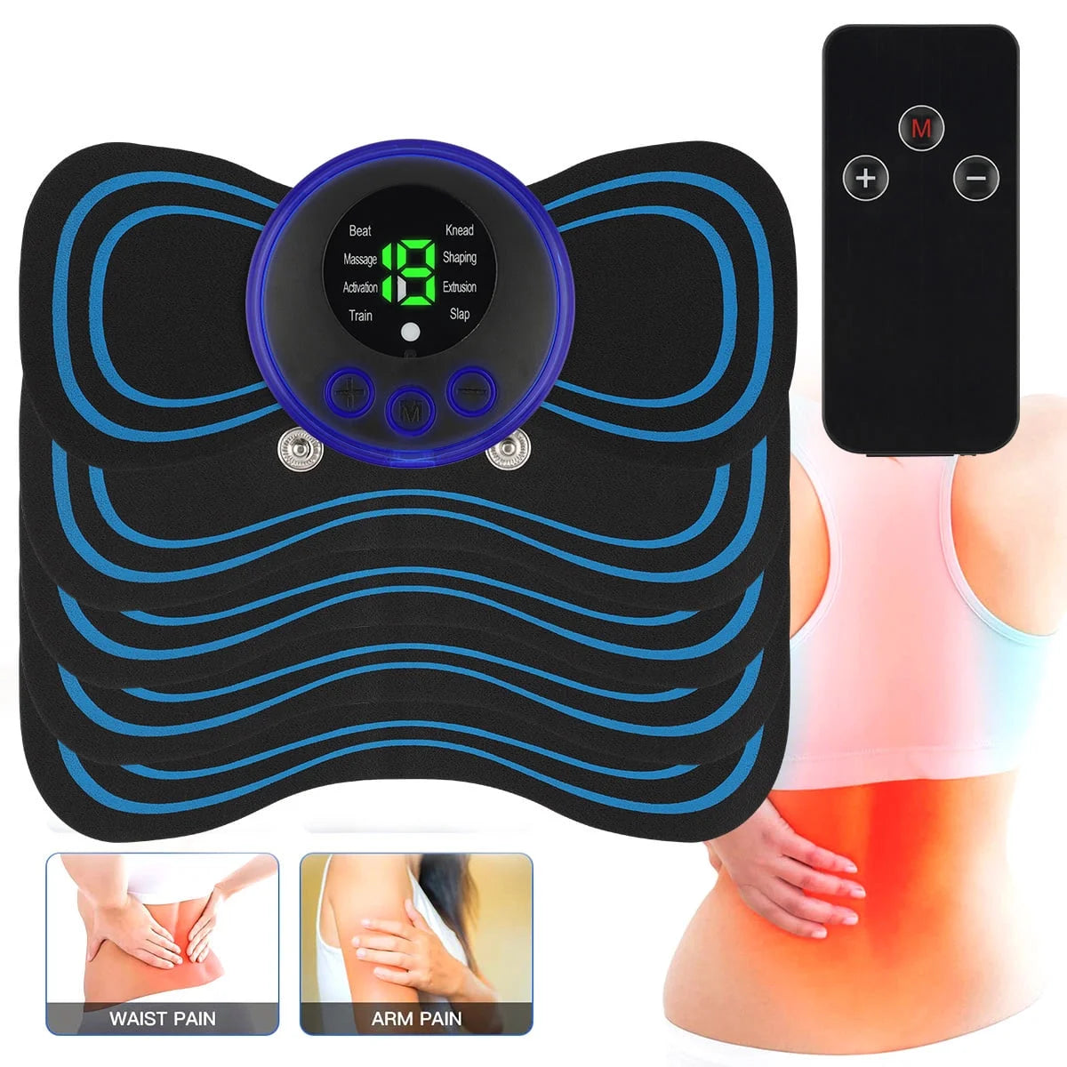 Mini Masajeador Cervical y Espalda EMS Recargable – Alivio de Dolor y Relajación